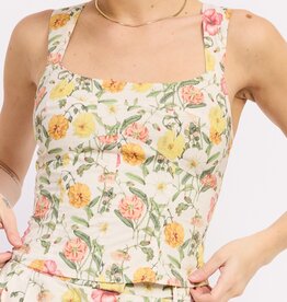 Emory Park Squared Neck Bustier Top With Lace Up Back
