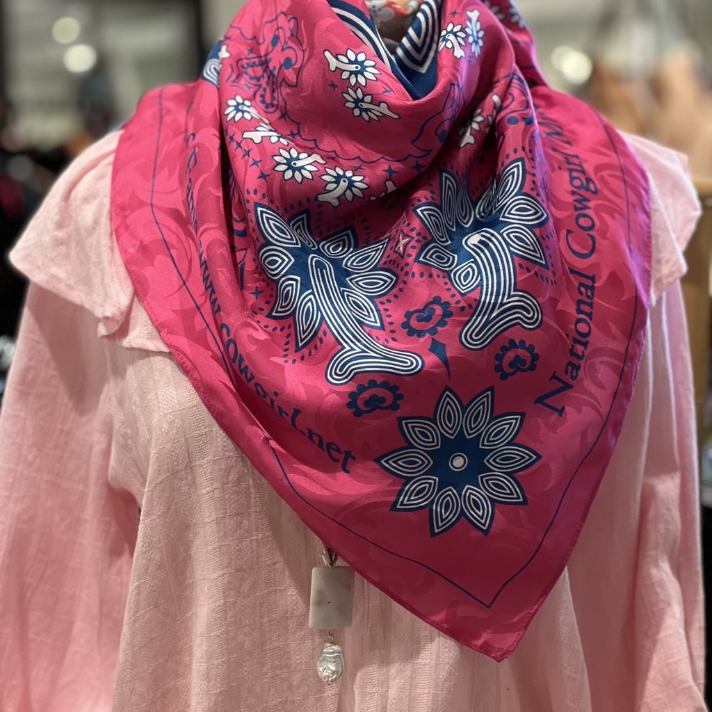 Cowgirl Museum  Custom Pink silk scarf