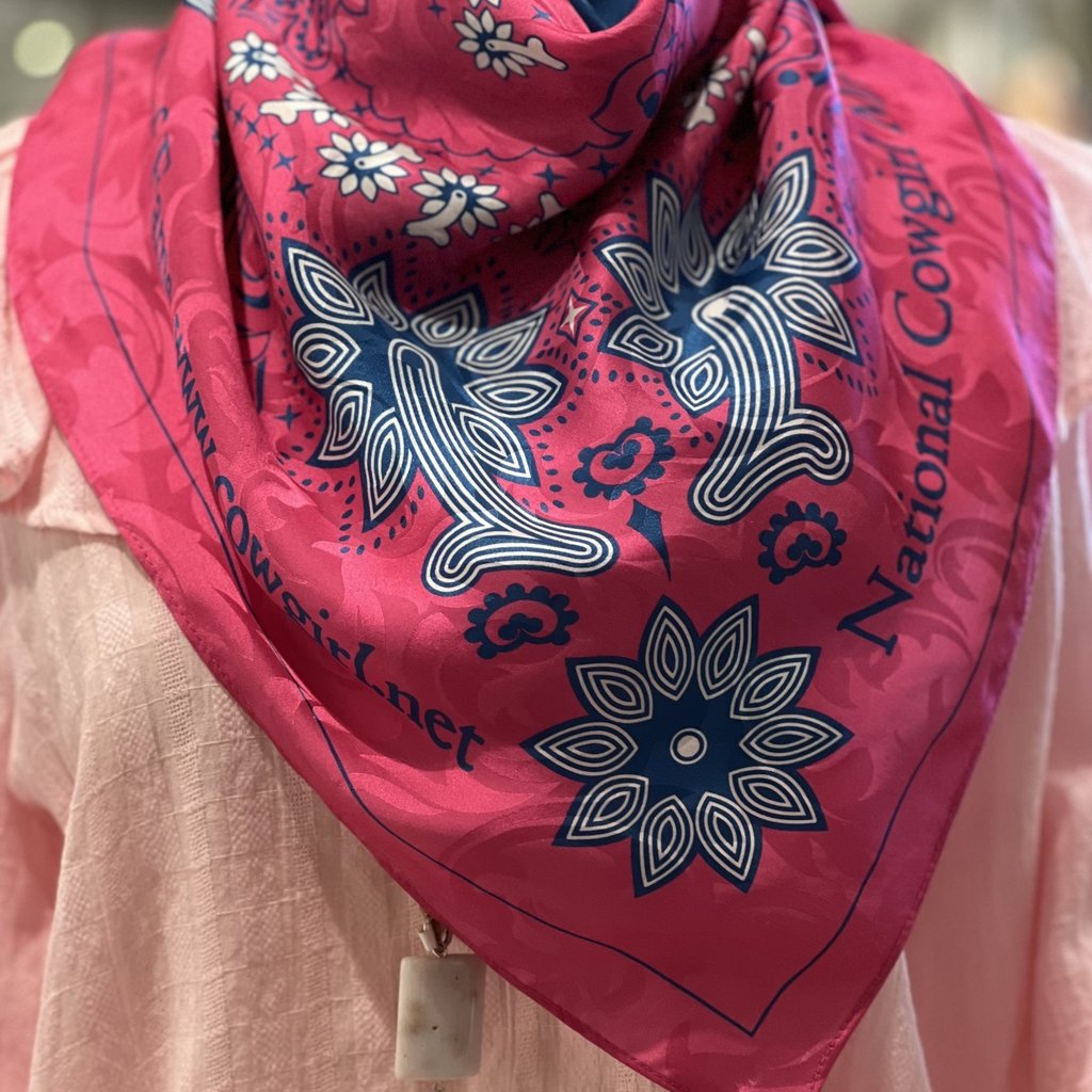 Cowgirl Museum  Custom Pink silk scarf