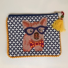 Embroidered Zipper Pouch