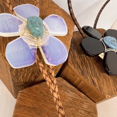 Flower Bolo: Opalite & Turquoise