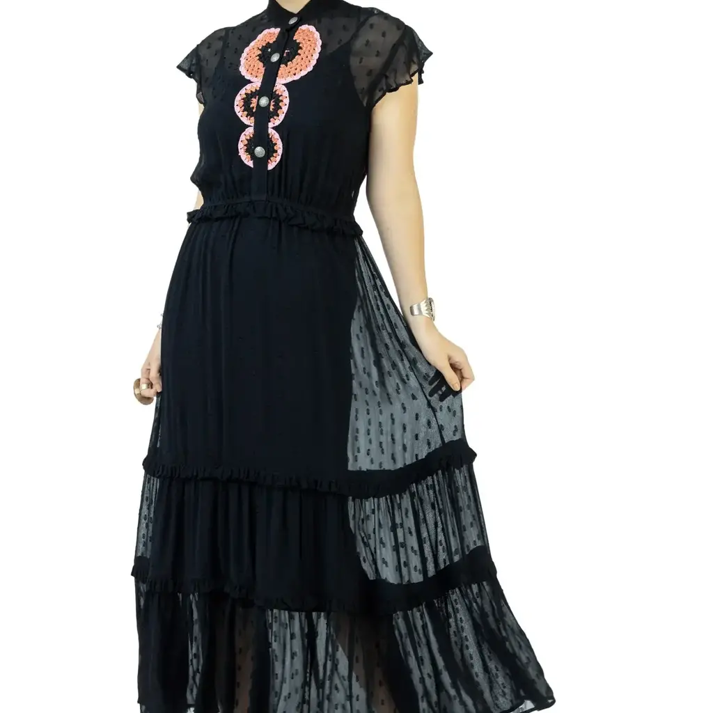 Zacatecas Blk w/ Pink Embroidery