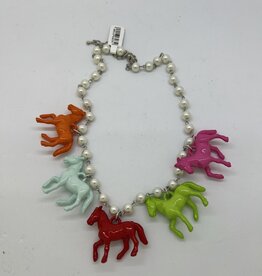 Colorful Pearl Horse Necklace