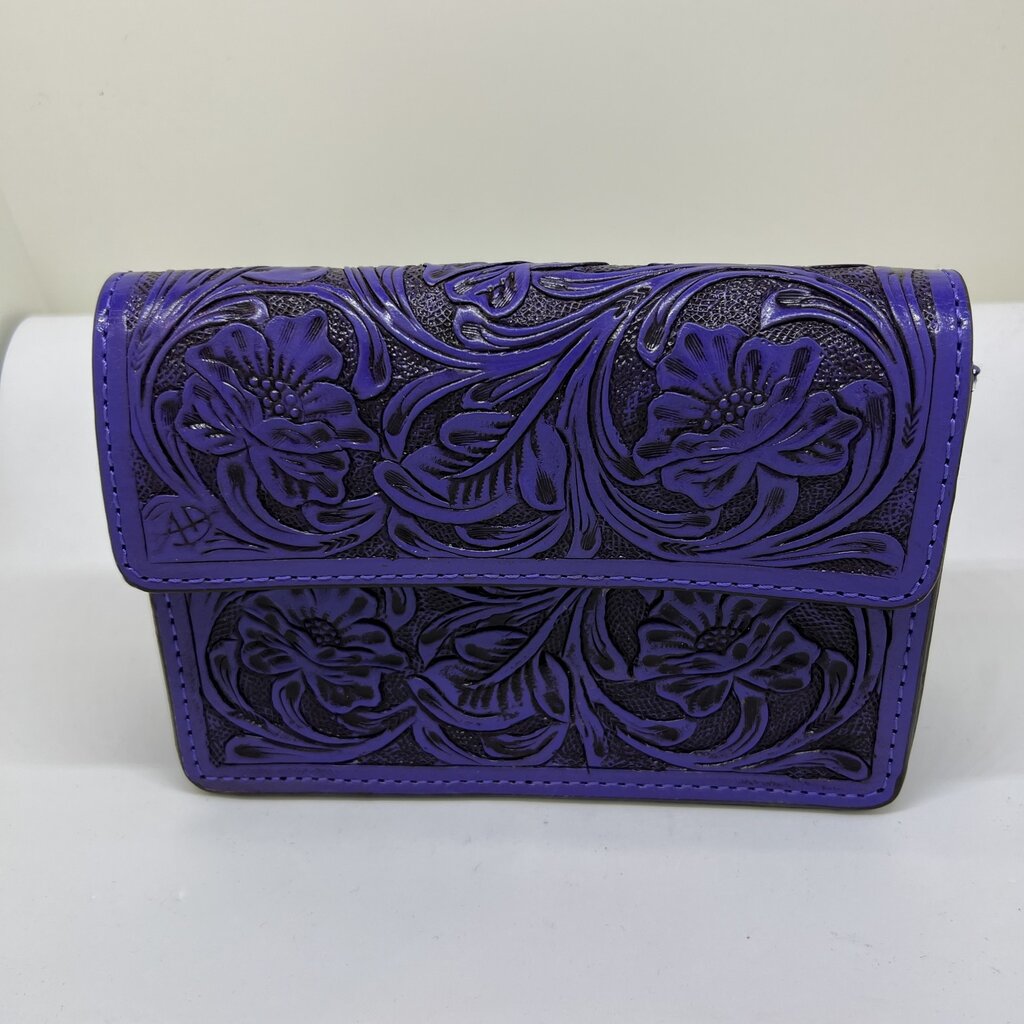 Boxed Purple Tooled Handbag