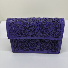 Boxed Purple Tooled Handbag