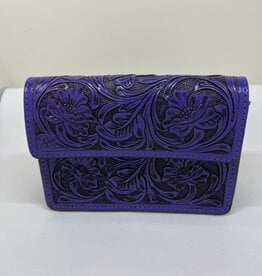 Boxed Purple Tooled Handbag