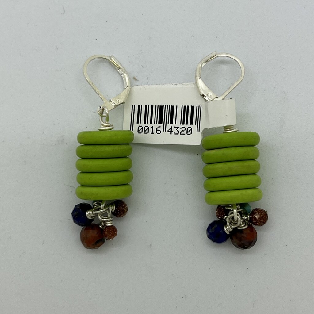 Green Howlite Stack Earring