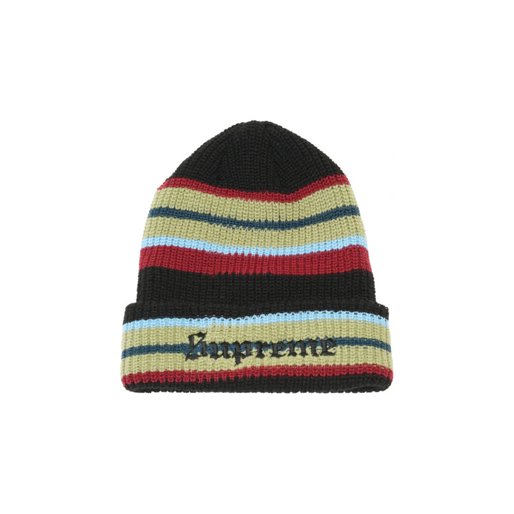 Supreme Bright Stripe Beanie Black 