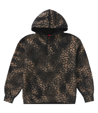 Supreme Supreme Bleached Leopard Hoodie Black (XL)