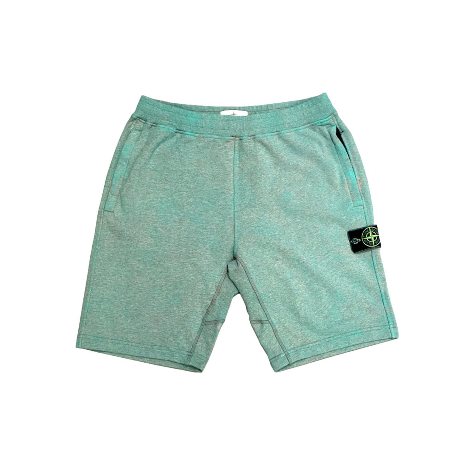 Stone Island Dyed Patch Logo Green Shorts (L)
