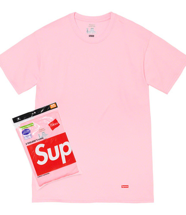 Supreme Hanes Tagless T-Shirt (2 Pack) Pink