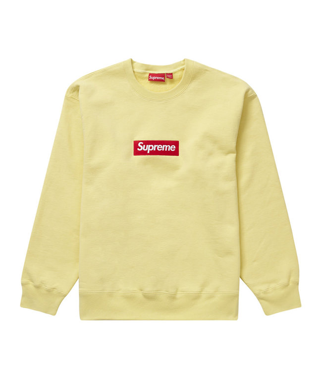 Supreme Box Logo Crewneck Pale Yellow-