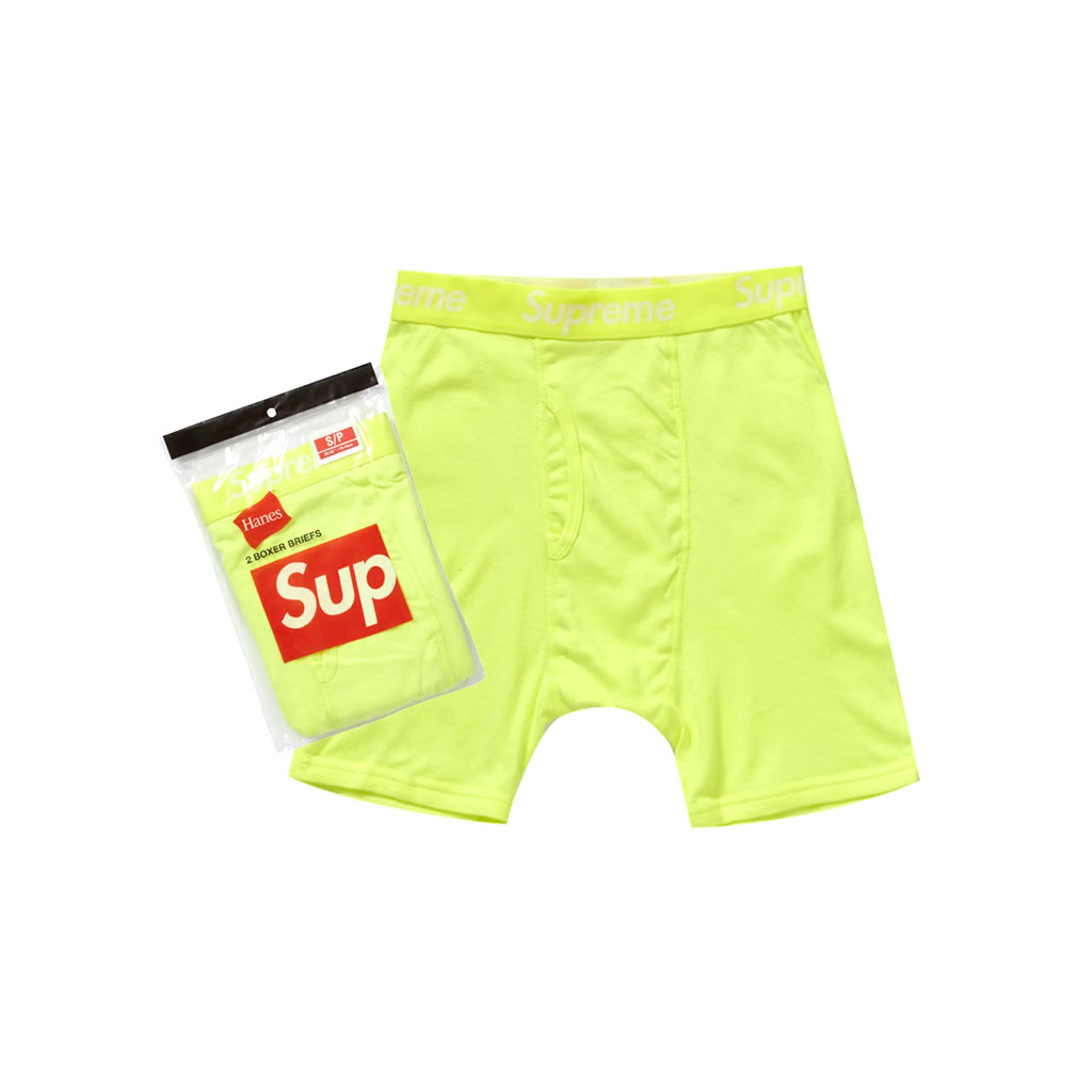 Hype Store / Supreme Hanes Boxer Briefs (2 Pack) Flourescent Yellow
