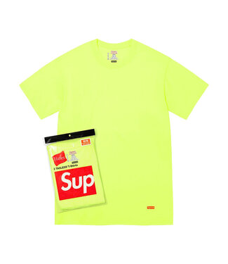 Supreme Supreme Hanes Tagless Tees (2 Pack) Flourescent Yellow (Large)