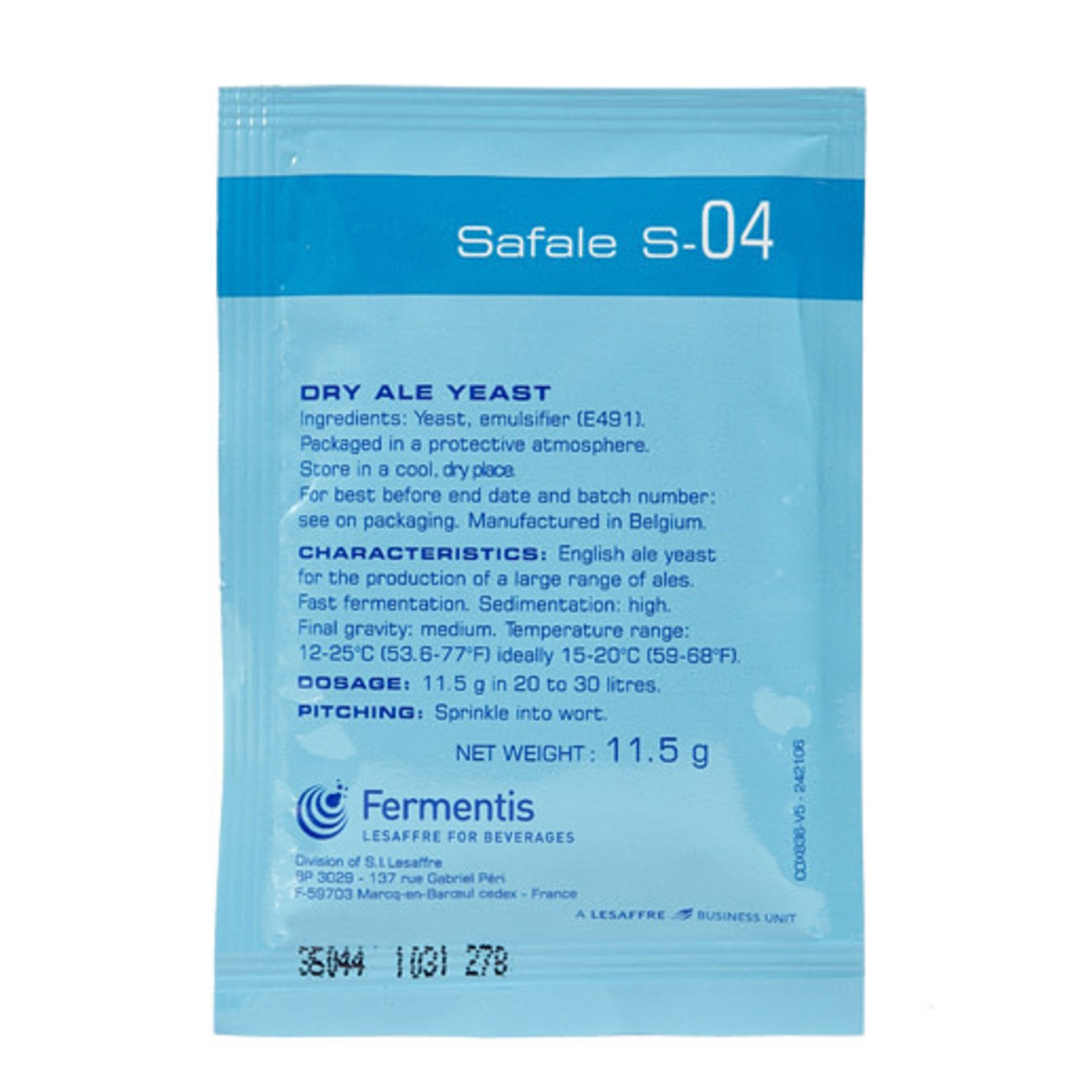 Fermentis SafAle™ S-04 Dry Yeast 11.5 Grams