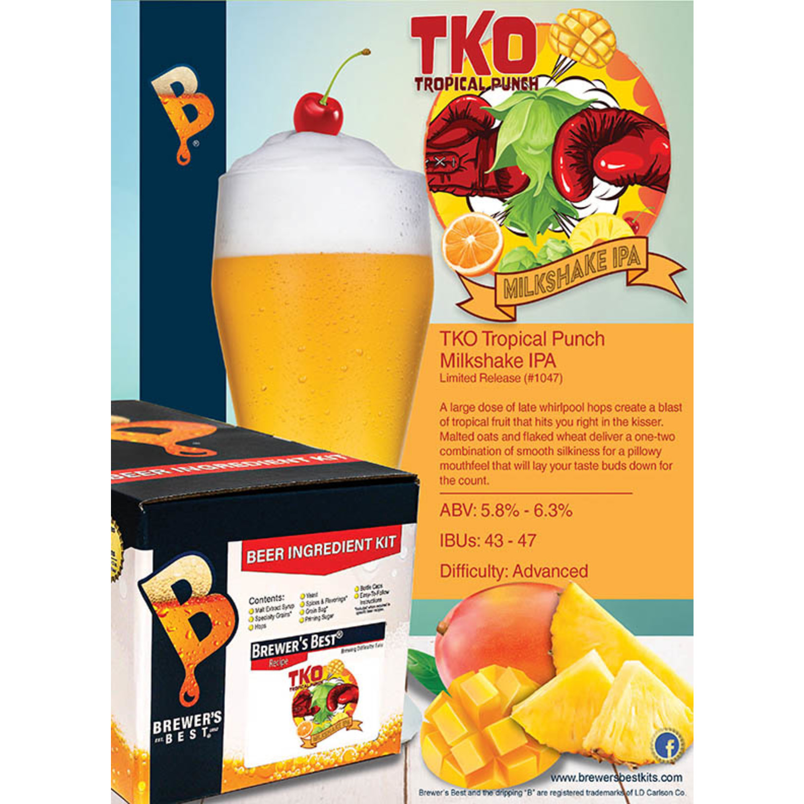 Brewer’s Best® TKO Tropical  Punch Milkshake IPA  5 Gal Ingredient Kit