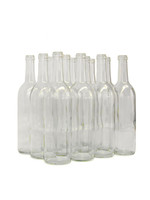 750ml  Clear Bordeaux Flat Bottom Bottle 12/Case
