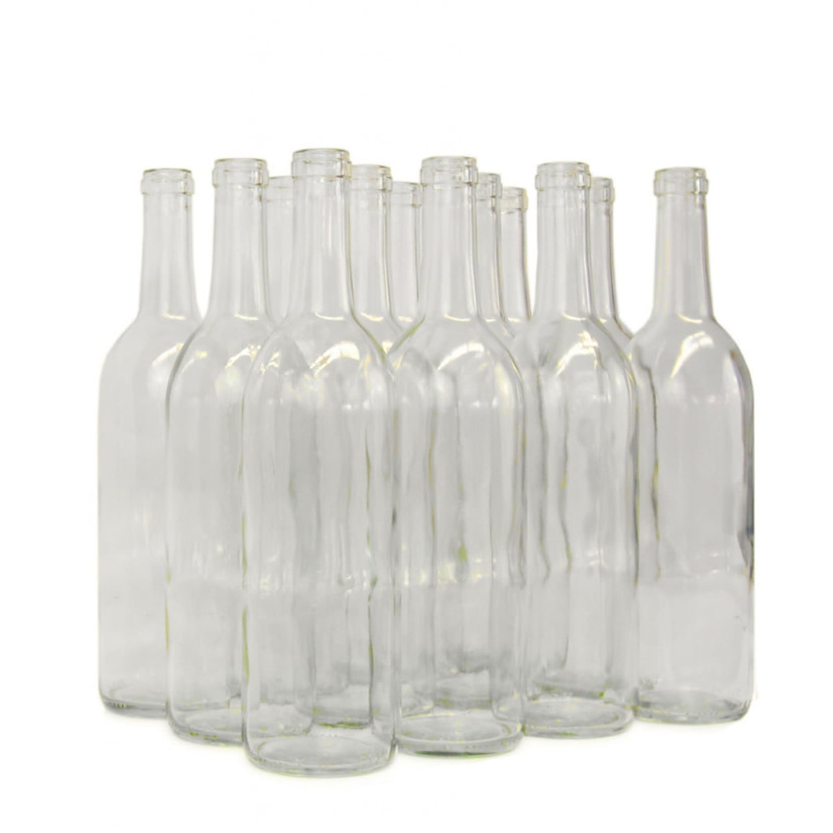 750ml  Clear Bordeaux Flat Bottom Bottle 12/Case