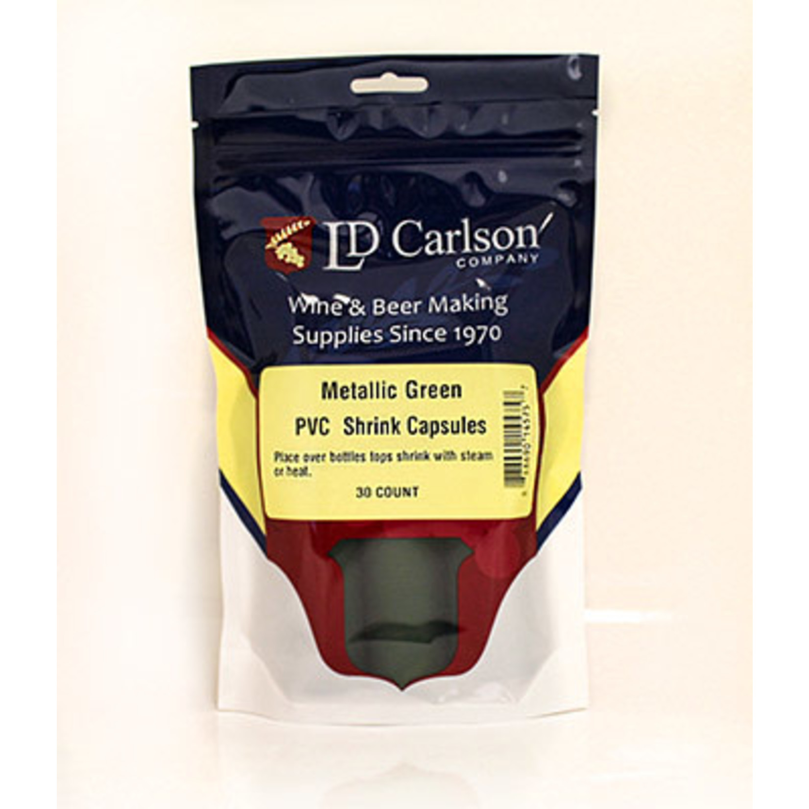 Metallic Green PVC Shrink Cap 30 Count