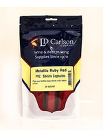 Metallic Ruby Red PVC Shrink Caps 30 Count