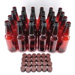 Amber PET 500mL Bottles  w/ Screw Caps 24 Pack