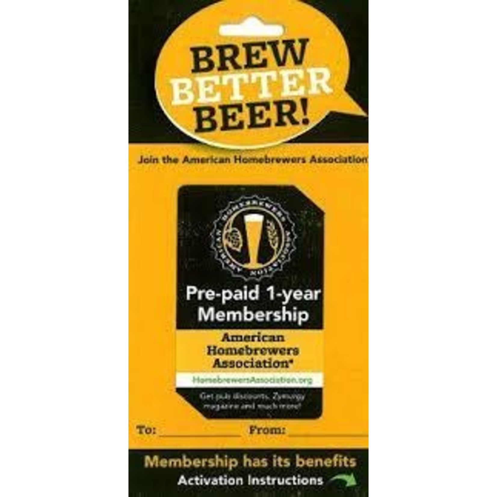 AMERICAN HOMEBREW ASSOCIATION CARD AHA