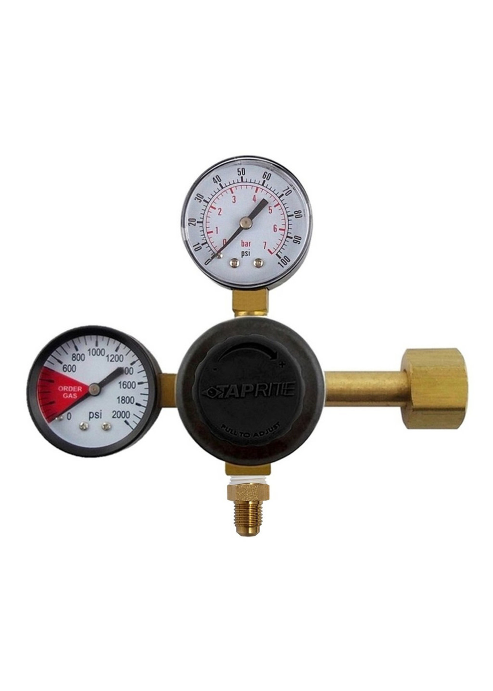 Taprite TC5741HP CO2 Regulator – Dual Gauge, 1/4" Barb Connection, Tank Mount