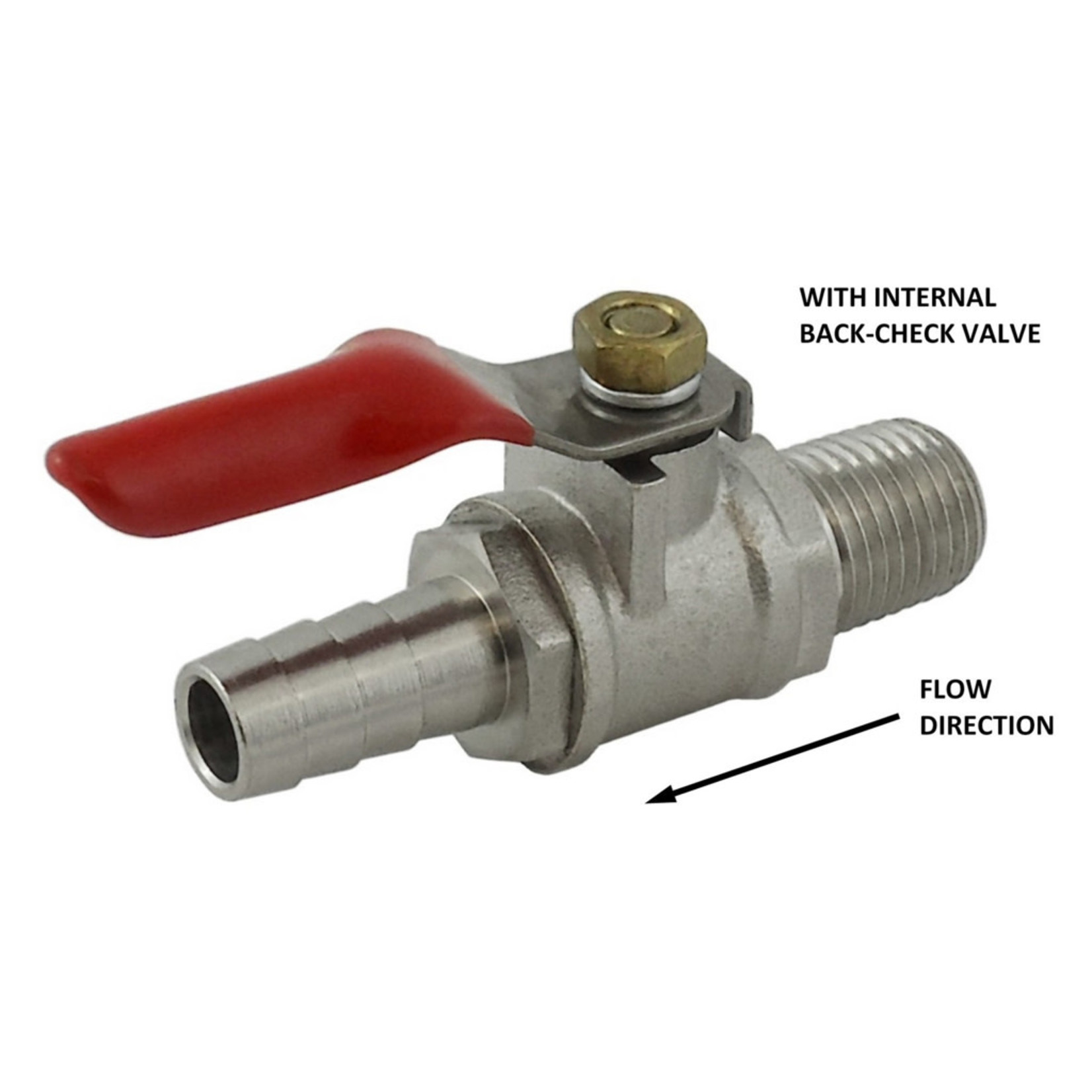 1/4 MPT 3/8 Barb Ball Valve