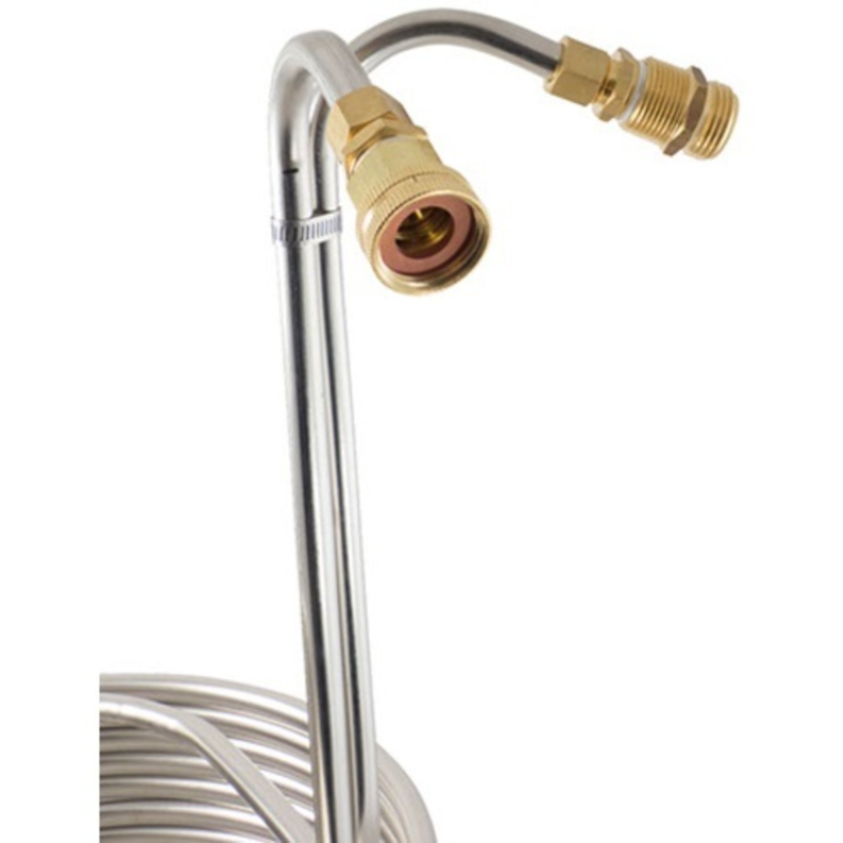 Stainless Steel Wort Chiller with Brass Fittings - 50 ft x 1/2 in