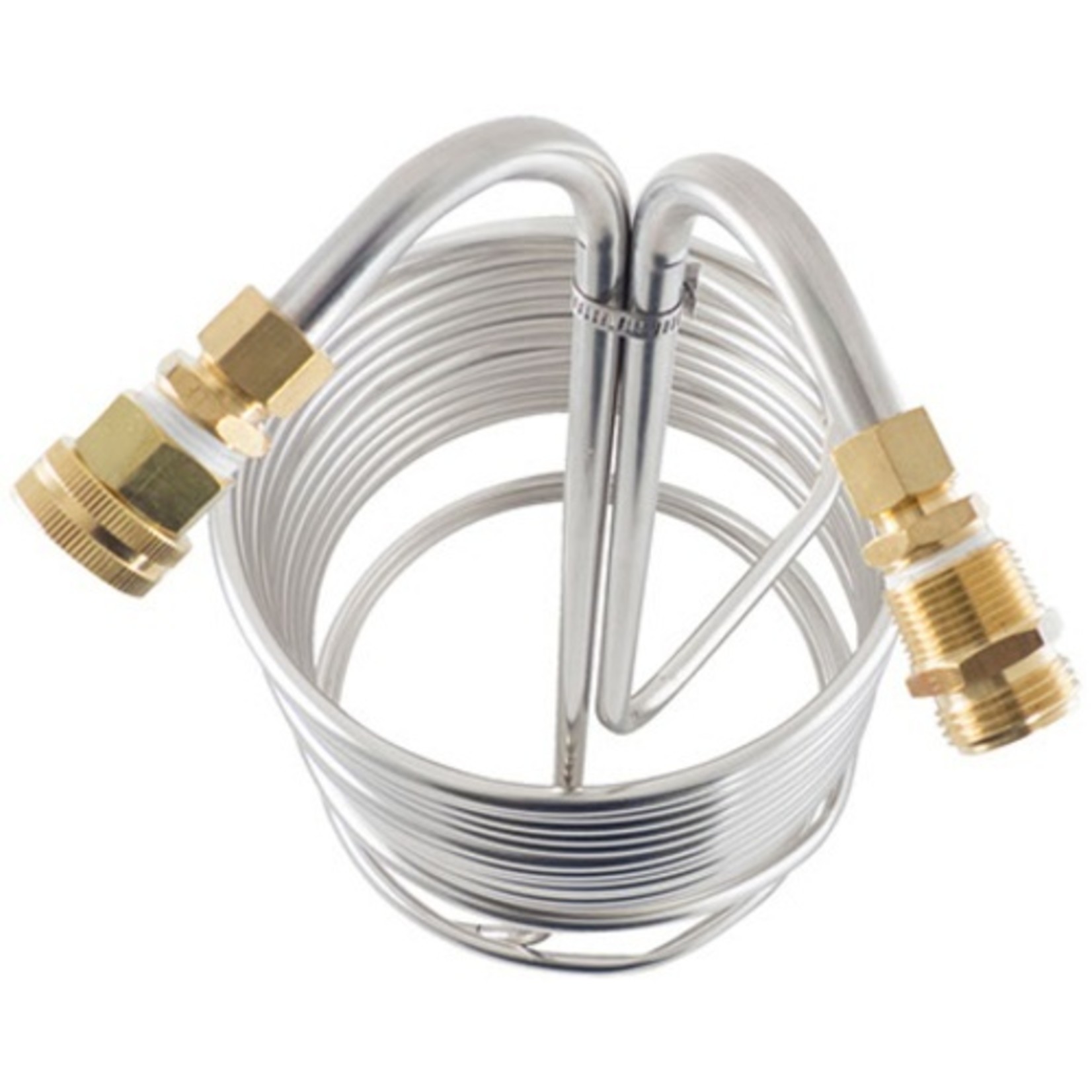 Stainless Steel Wort Chiller with Brass Fittings - 50 ft x 1/2 in