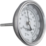 Brewmaster 1/2" MPT Dial Kettle Thermometer 3" Face