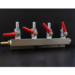 4-Way Gas Manifold w/ 5/16 Inlet & Outlet Barb