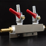 2-Way Gas Manifold w/ 5/16 Inlet & Outlet Barb
