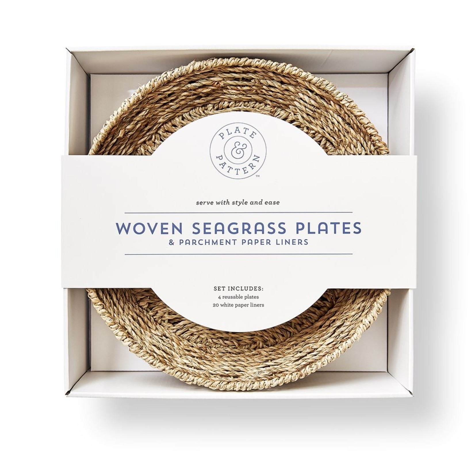 Plate & Pattern Woven Seagrass Plates & Parchment Paper Liners