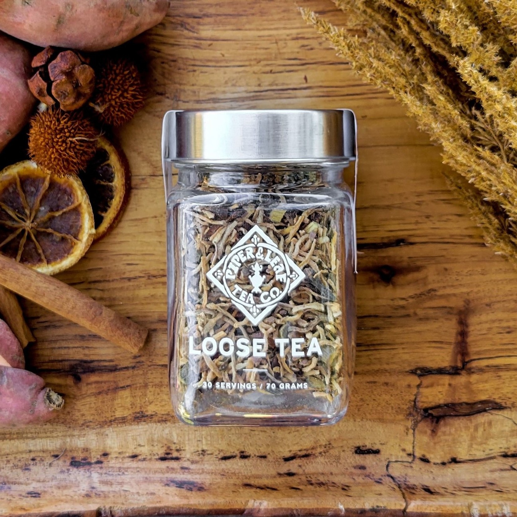 Piper & Leaf Tea Co. Sweetie Pie Chai Glass Jar of Loose Leaf Tea