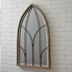 CTW Home Collection Arched Mirror with Wood Frame