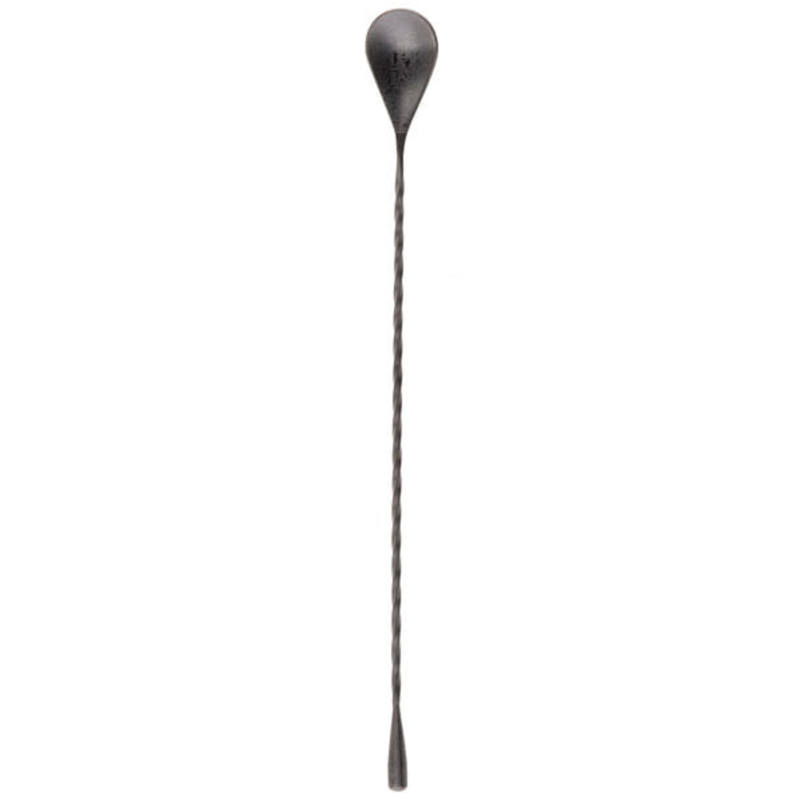 TableCraft 12" Bar Spoon 18/8 Stainless Steel Black Acid Etched 1.5 x .75 x 12"