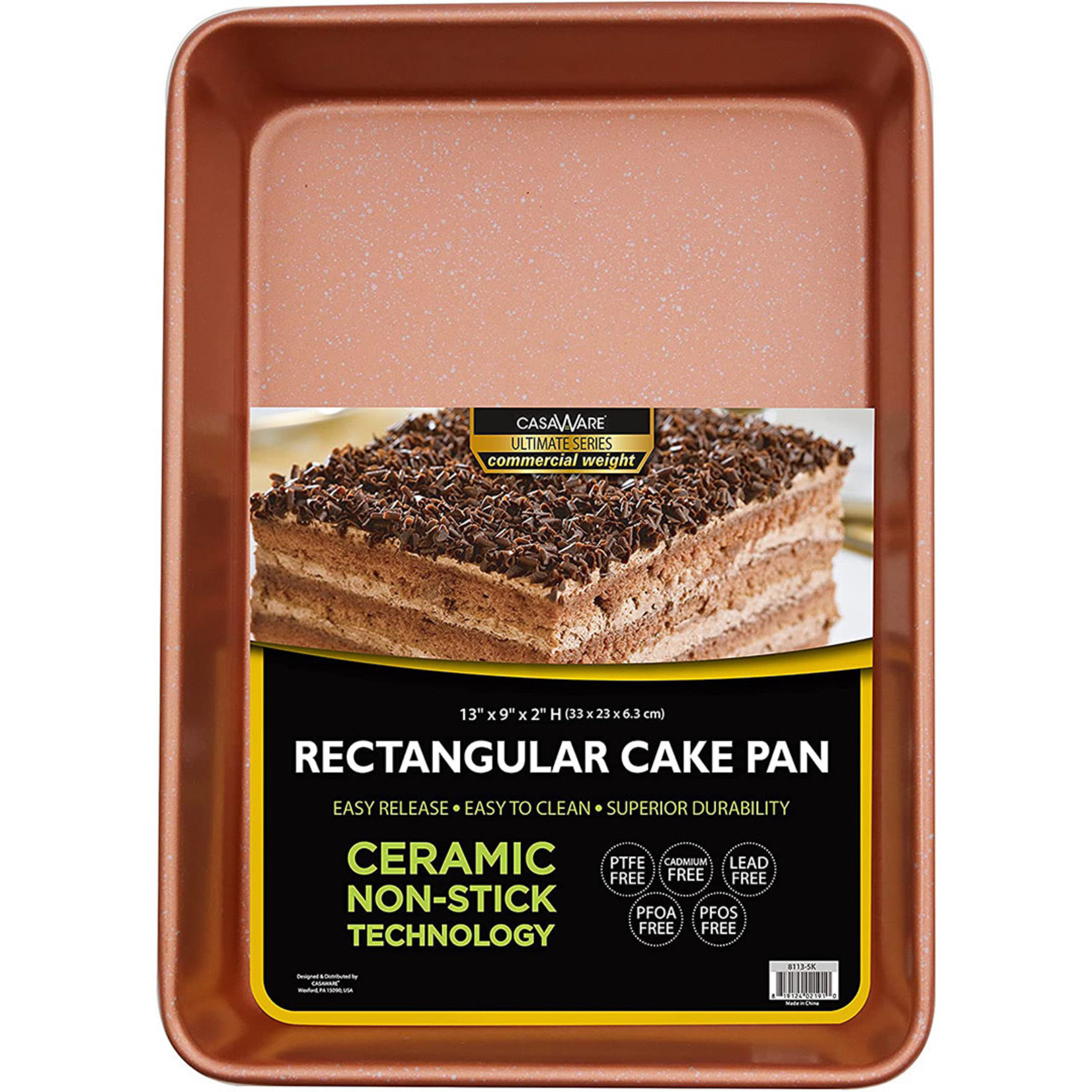 casaWare Rectangular Cake - 9” x 13” - Rose Gold
