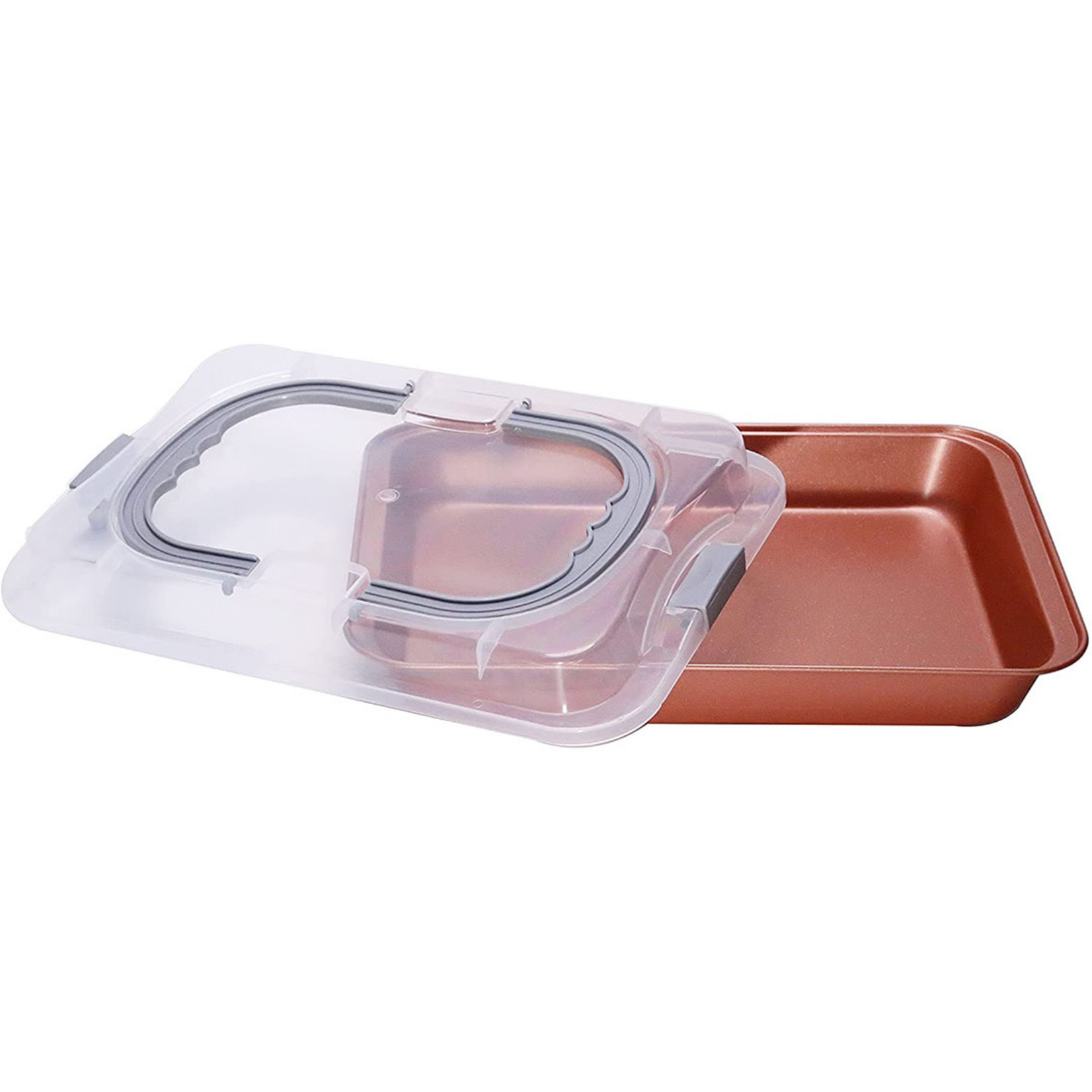 9 In. X 13 In. Copper Bakeware Covered Cake Pan