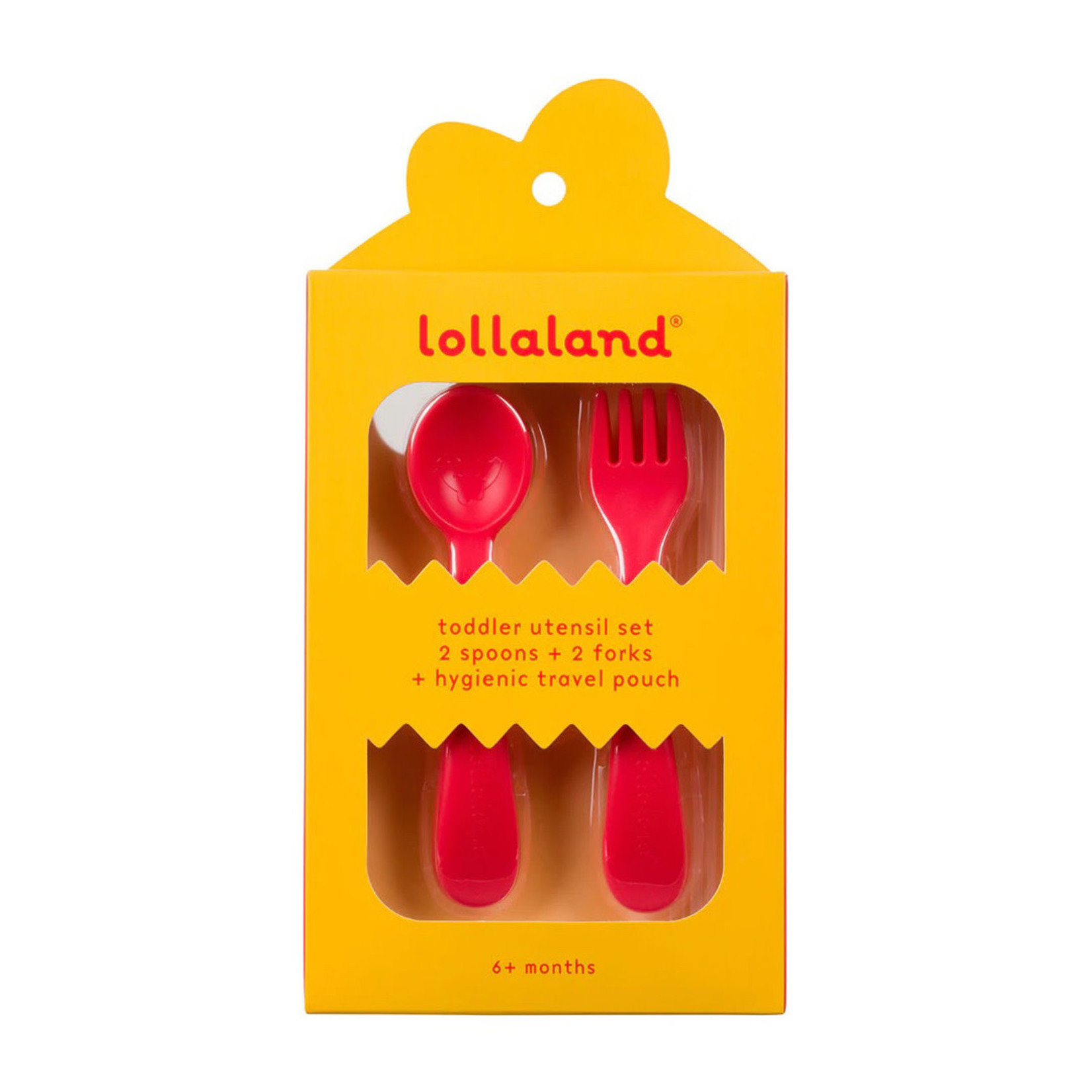 Lollaland Utensil set - 2 spoon /2 fork/ travel pouch - Red