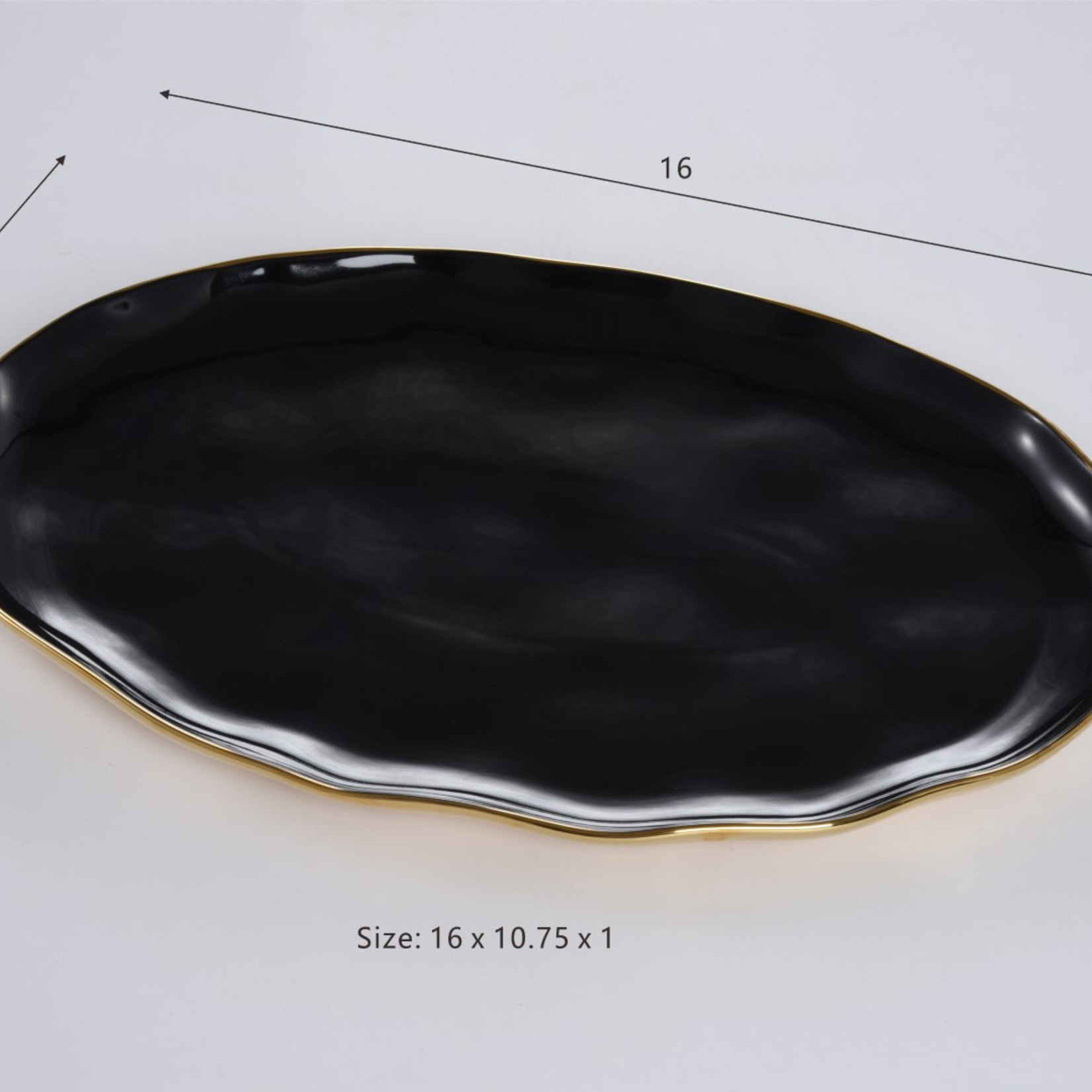 Pampa Bay Oval Platter - Black/Gold