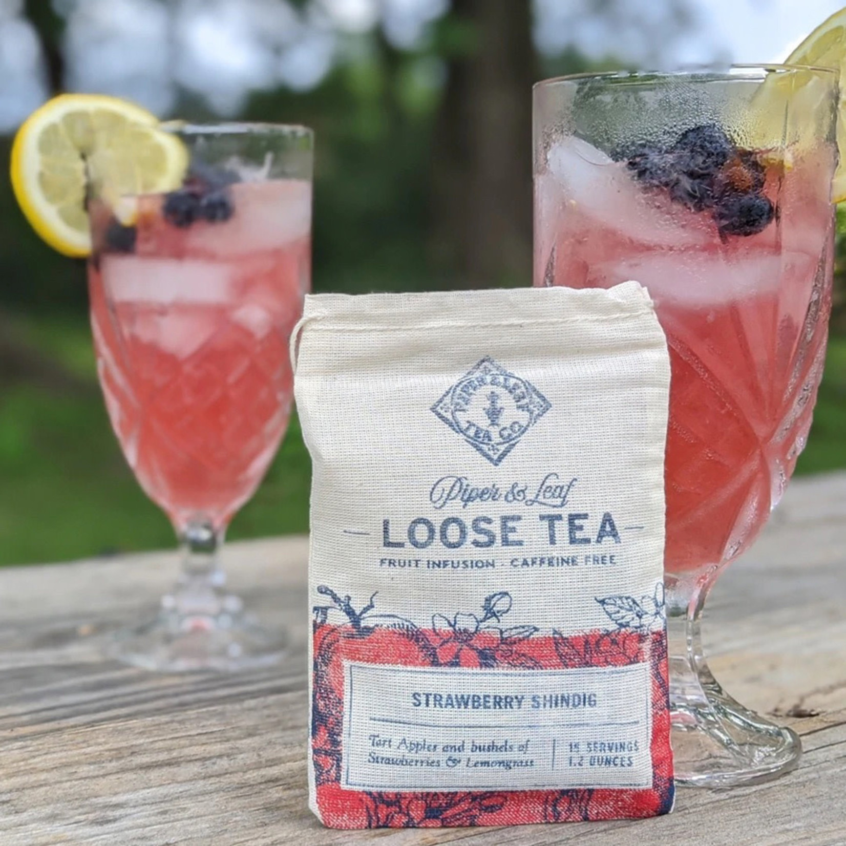 Piper & Leaf Tea Co. Strawberry Shindig Tea Bags in Muslin