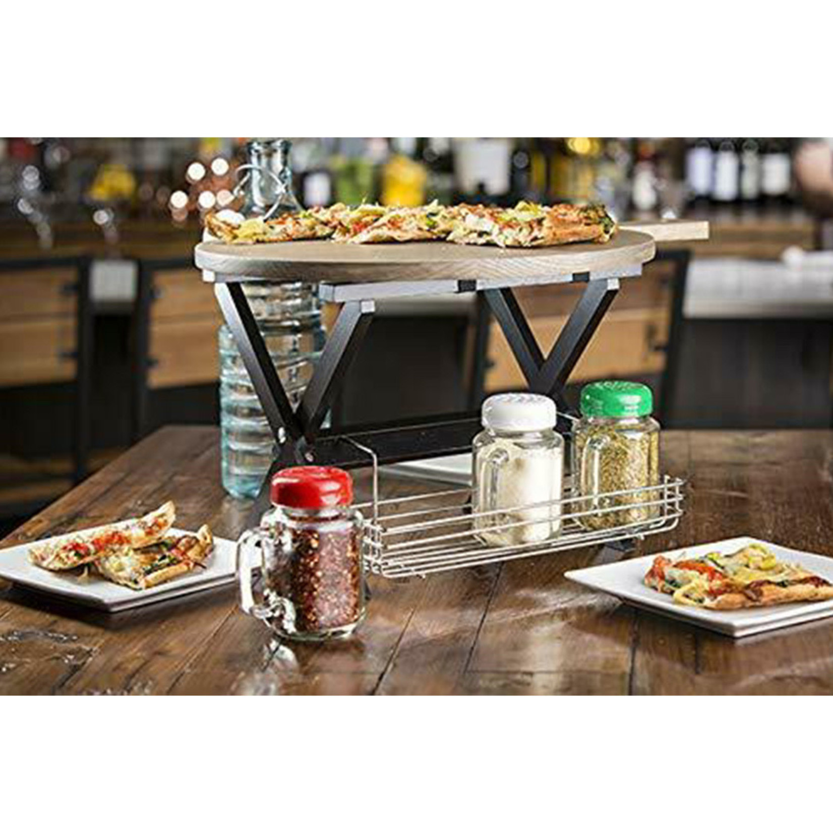 (3) Tray The Mini Boutique Includes: Pizza 8oz Ashwood Round Kit, - Stand, Pizza Mason Fancy & Frog Rack, Paddle Cutter Jars,