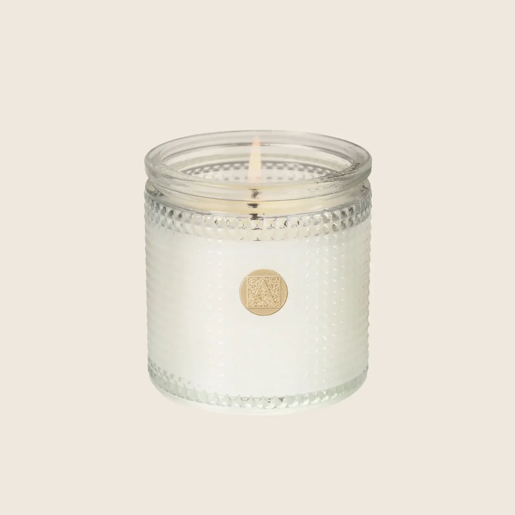Aromatique White Amaryllis - 6oz candle Textured glass