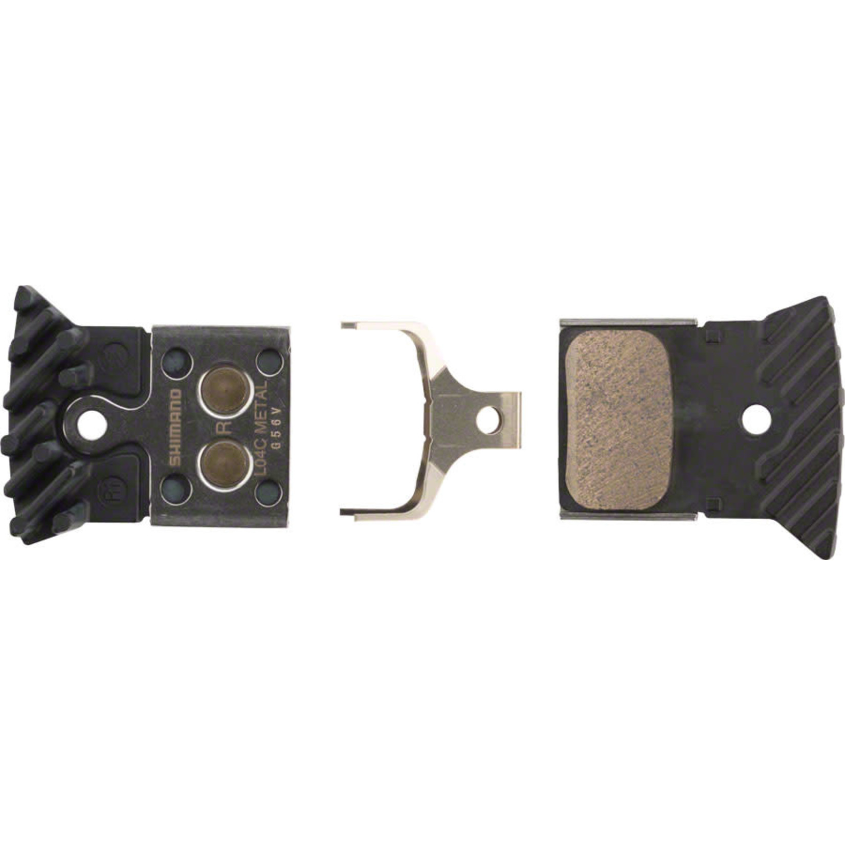 Shimano Shimano L04C-MF Disc Brake Pads and Springs - Metal Compound, Finned Alloy and Stainless Steel Back Plate, One Pair
