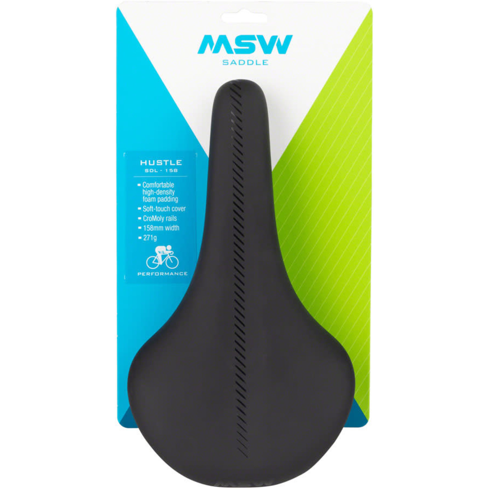 MSW MSW SDL-158 Hustle Performance Saddle - Chromoly, Black