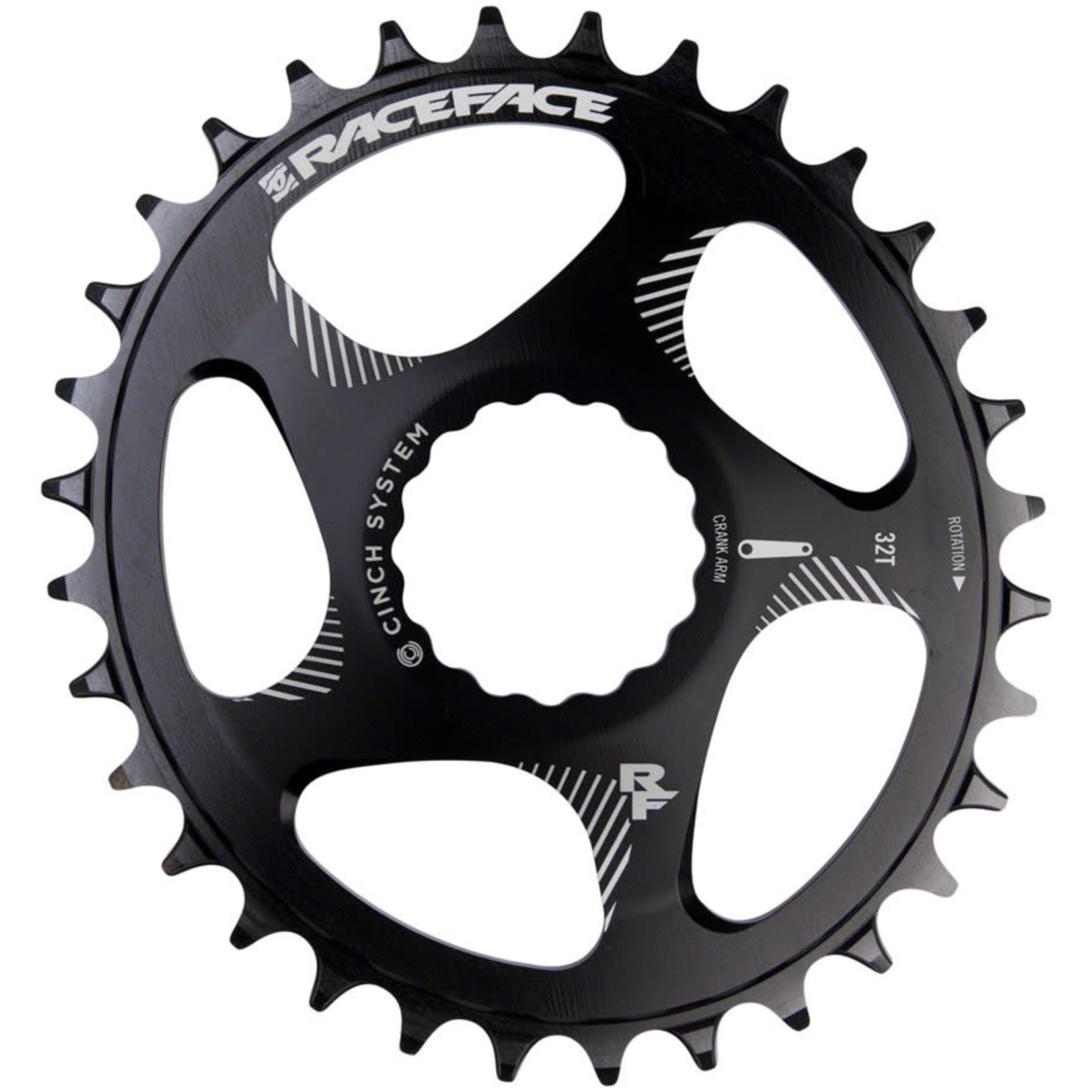Race Face RaceFace Narrow Wide Oval Chainring: Direct Mount CINCH, 30t, Black