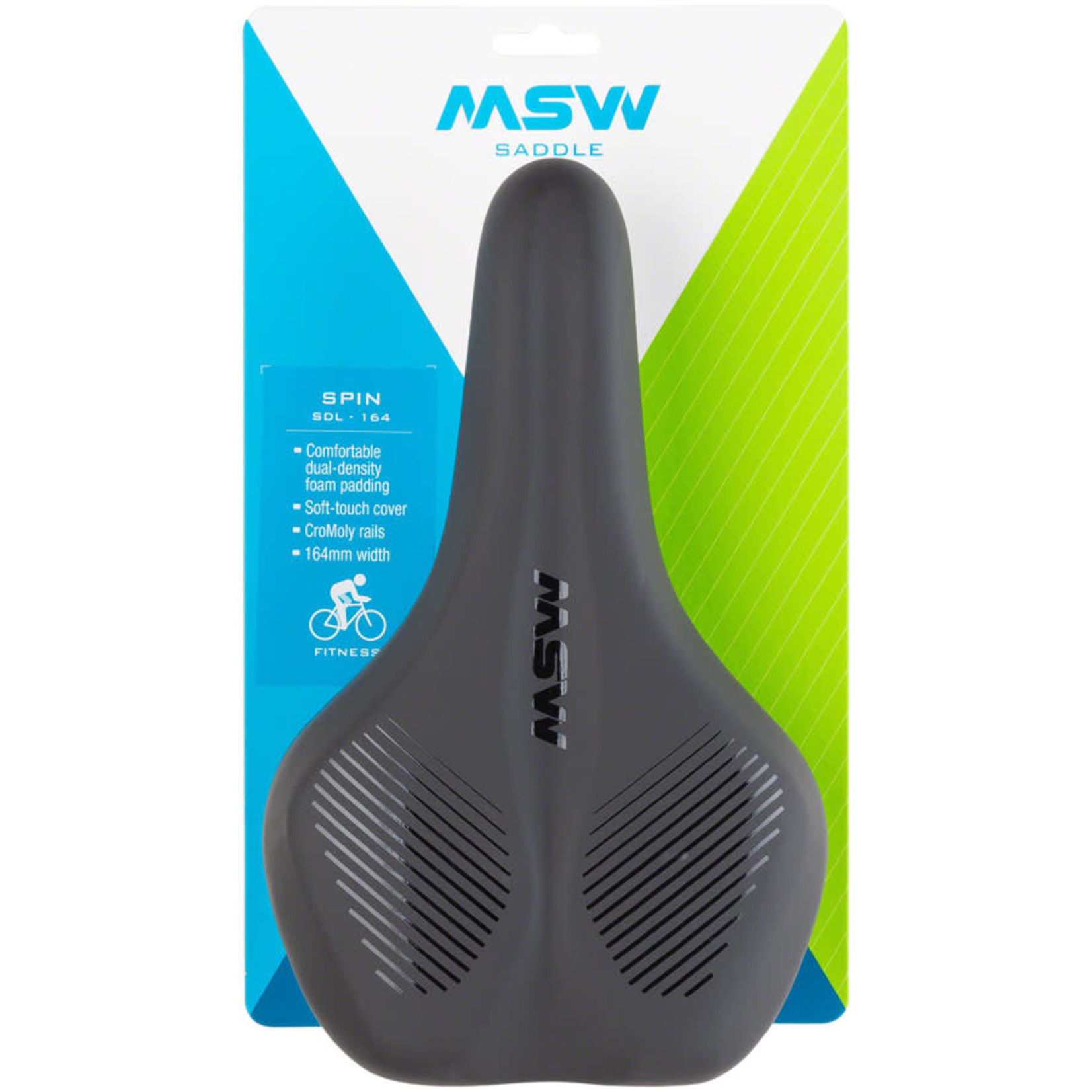 MSW MSW SDL-164 Spin Fitness Saddle - Chromoly Black