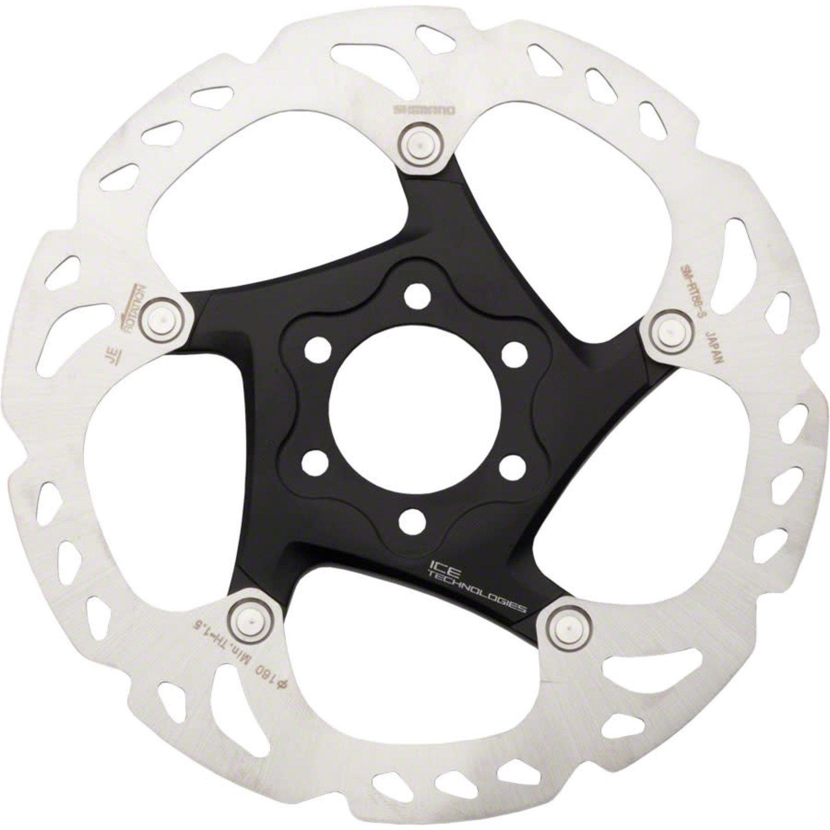 Shimano Shimano Deore XT SM-RT86-S Disc Brake Rotor - 160mm, 6-Bolt, Silver/Black