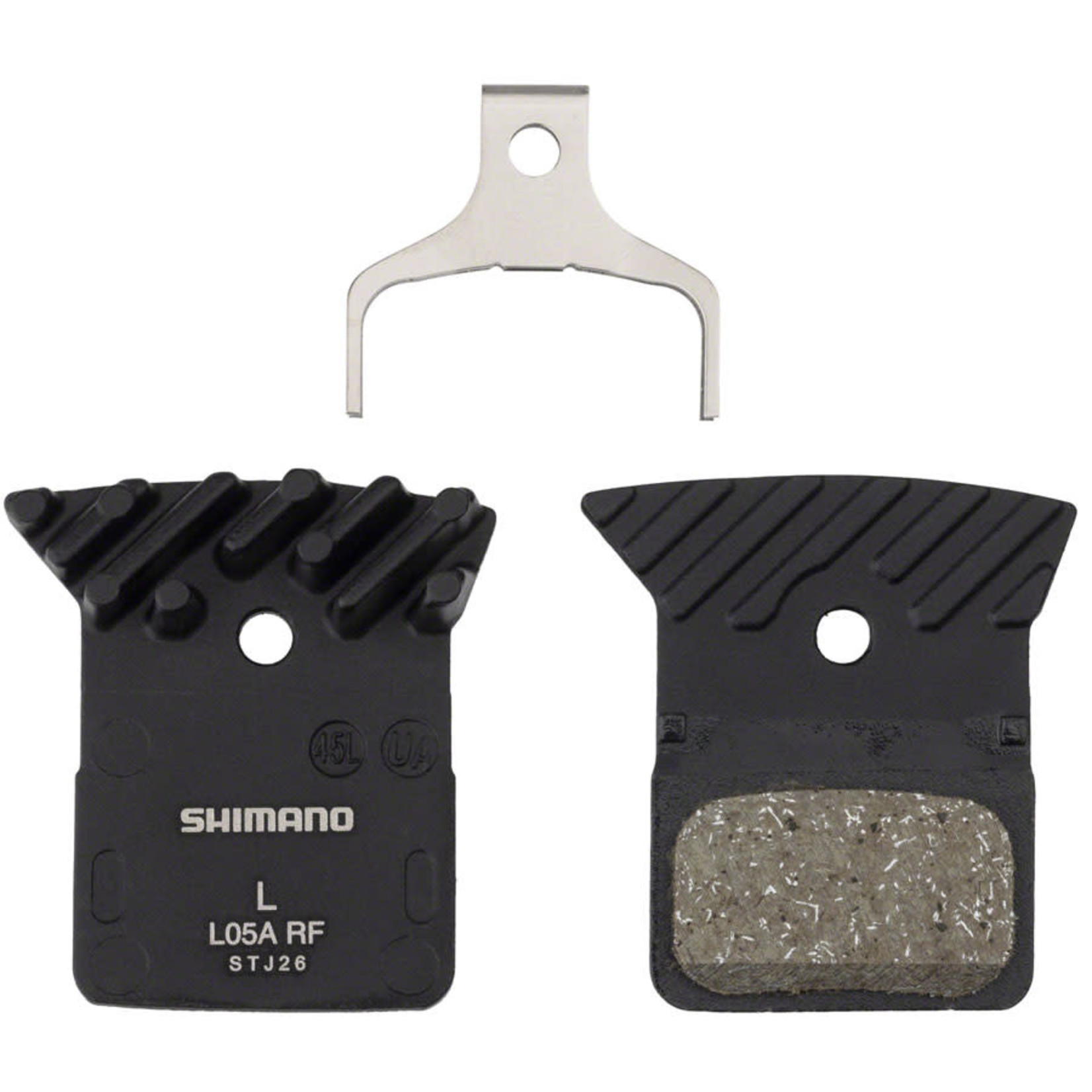 Shimano Shimano L05A-RF Disc Brake Pad and Spring - Resin Compound, Finned Alloy Back Plate, One Pair